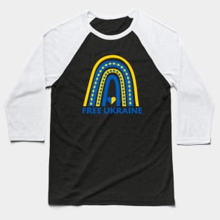 Free Ukraine Ukrainian rainbow flag Baseball T-Shirt